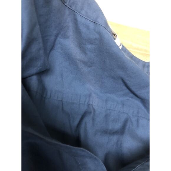 New Pact Dress Medium Blue Organic Cotton Sunset Lightweight Belted Midi Sample - Picture 14 of 15